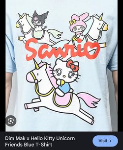 Dim Mak X Hello Kitty Unicorn Friends Black Shirt