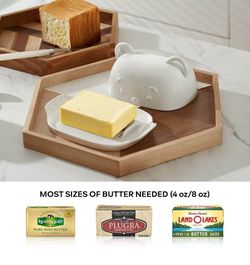 New Cute Butter Dish Ceramic White
