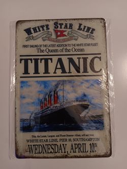 White Star Line Titanic Metal Poster Vintage Style Tin Sign 7.87"×11.8"