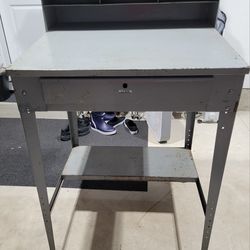 Industrial Metal Drafting Table And Chair