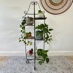 Vintage Rustic Iron Tiered Plant Stand