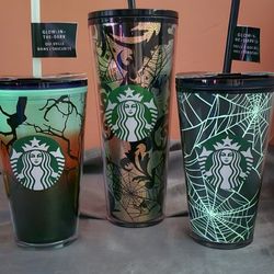 Starbucks Halloween Glow In The Dark Trio