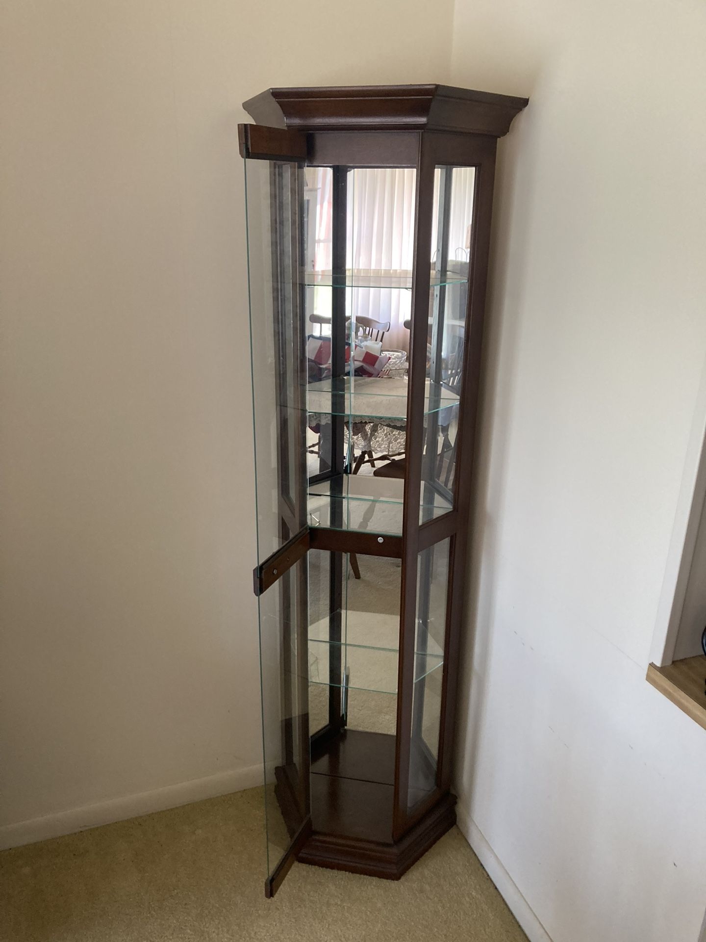 Wooden Curio Cabinet. JUST MARKED DOWN