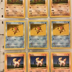 9 Vintage Shadowless Base Set Pokemon Cards in Excellent Condition Lot #2