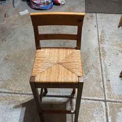 Wicker High Top Stool