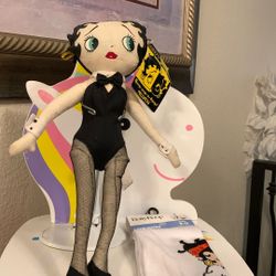 Betty Boop Playboy Bunny Plush  & Betty Boop Socks  (New)