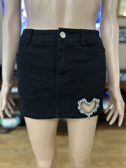 NWT Wishful Looks Black Mini Skirt with Crystals Size S