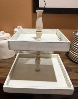 Wooden Two Tier Tray