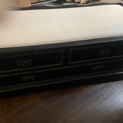 Black wooden trunk chest