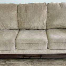 3 Seater Sofa Couch & Blue Sofa Cover
