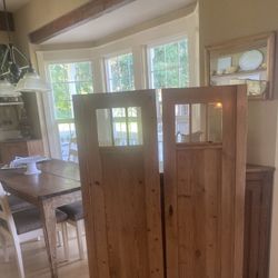 Pair Of Antique Pine Cabinet Doors, Beautiful Condition. Have Been Using As Wall Art.