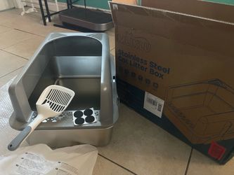 Mliklu Stainless Steel Cat Litter Box