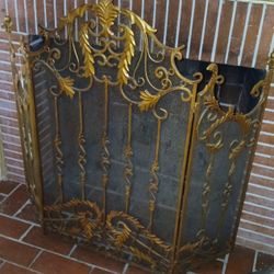 Vintage Brass / Metal Fireplace Cover, $150