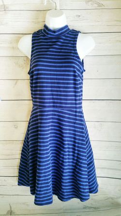 Women's OLD NAVY Blue Stripped Sleeveless Dress