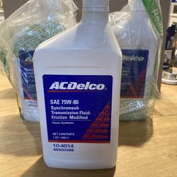 3 bottles of GM Synchromesh transmission fluid, 2 bottles unopened and one half full, 30 dollars. 2 and half quarts total