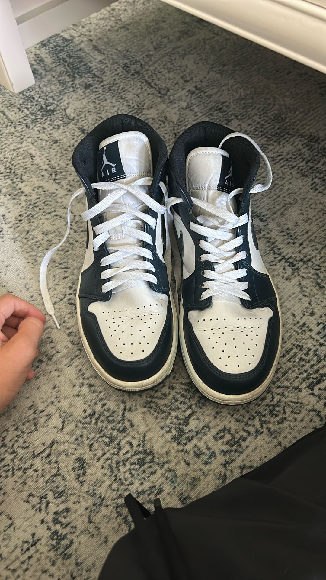 Jordan one blue and white Jordan high