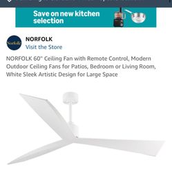 Norfolk 60in Outdoor Ceiling Fan 