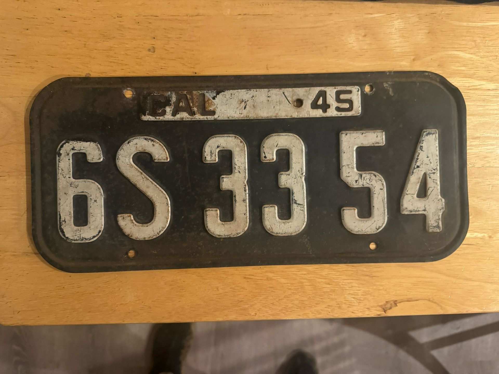 1945 CA License Plate