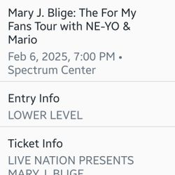 Mary J Blidge Tickets For Sale