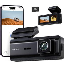 Dash Cam 2.5K WiFi, Dash Camera for Cars with 32GB Card, Mini Dashcam Car Camera, Night Vision,Voice Control, 24H Parking Mode, WDR, Loop Recording, G