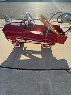 Fire Dept No. 287 Jet Flow Red Drive Pedal Car Ride-On w/ Steering Wheel Bell