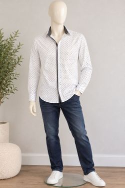 Men's PD&C Polka Dot Button Down Shirt Size S