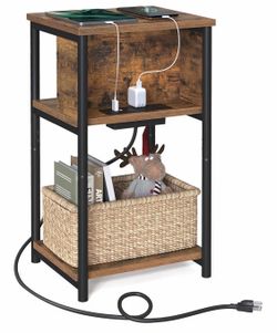 Side Table with Charging Station