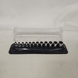 Snap On 12pc 1/4" Drive 6 Point Metric Flank Drive Shallow Socket Set 5-15mm 814877-11