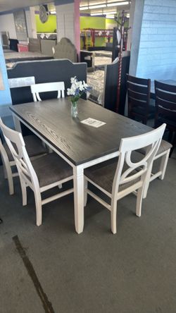 6 pc dining table with bench