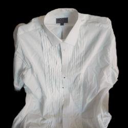 White Long Sleeve Dress Shirt French Cufflings