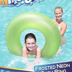 INFLATABLES AND FLOATS BESTWAY 36" FROSTED NEON SWIM RING, AGE 10+