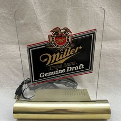 Vintage 1980s Miller High Life Genuine Draft Beer Light Sign Bar Garage Man Cave Club Billiards Decor