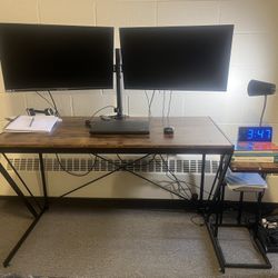  Computer Desk Foldable Home Office Table 47 Inch, Portable Study Writing Desk