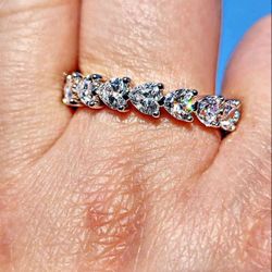 Cubic Zirconia 18kt White Gold Plated Sterling Silver Infinity Band