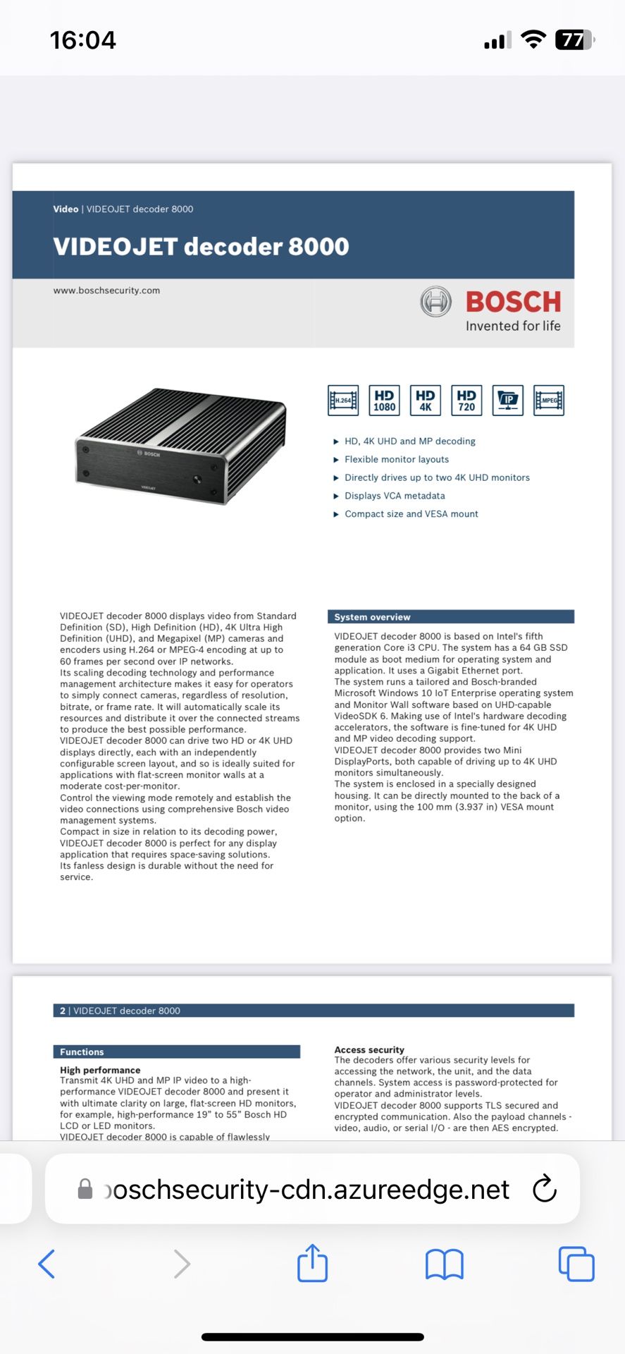 Bosch VIDEOJET decoder for Sale in Las Vegas, NV OfferUp