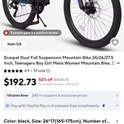 Full Suspension Mountain Bike brand new