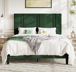 Queen Bed frame velvet upholstery