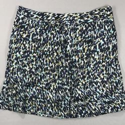 Ann Taylor Loft Skirt Women's Size 14 Pleated A-Line Abstract Print 100% Cotton