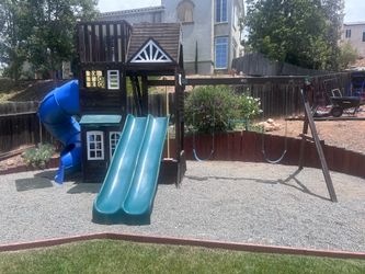 3 story Outdoor playground 3 slides