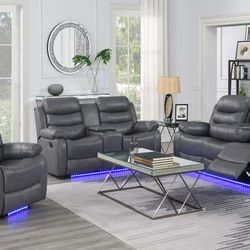 NEW W/LED LIGHTS 2pc Sofa Loveseat $1899 Sale Chair Additional 