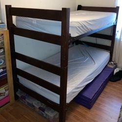 Dorm Style Bunk Beds With Two Twin XL Mattresses
