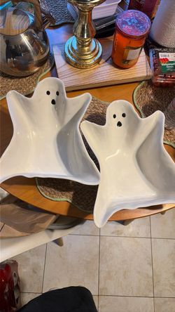 Kirkland Halloween Ghost Glass Serving Bowls Set of 2
