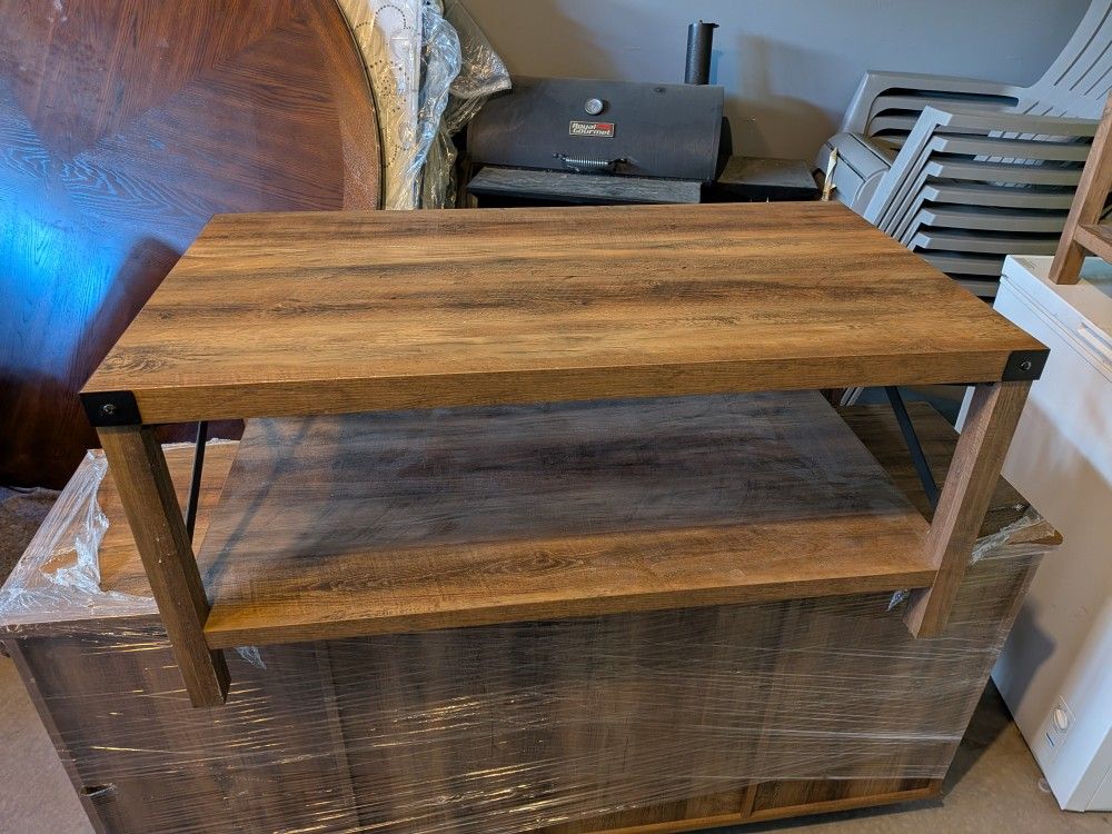 Three end tables, coffee table, and console - $250