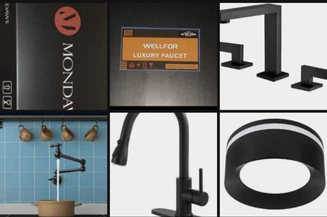 Luxury Plumbing Fixtures Sturdy In Matte Black With LED Light Fixture