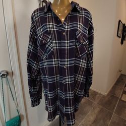 Vtg Northwest Blue Shirt Men XL Multicolor Plaid Long Sleeve Button Down