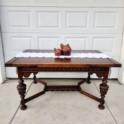 Antique Wood Dining Table 