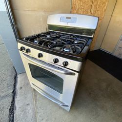 GE gas stove 5 burners stainless st  30”