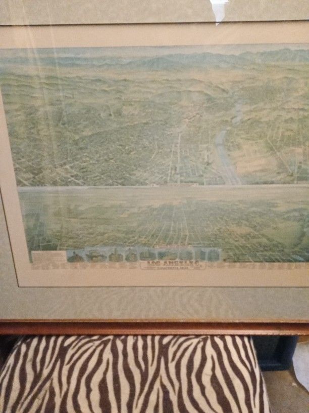 Framed Original Los Angeles California 1894 Print