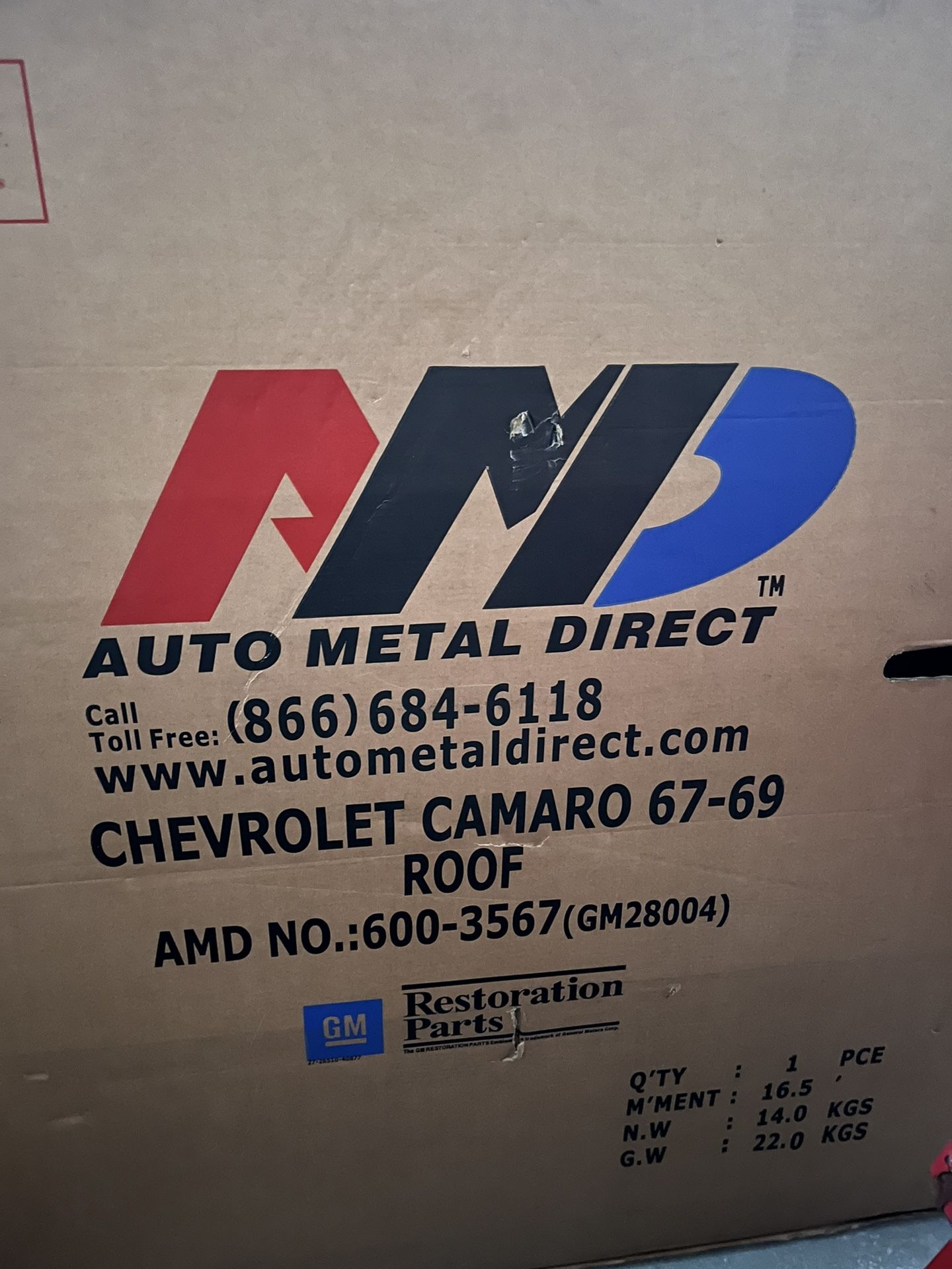 1969 Camaro Roof Skin New