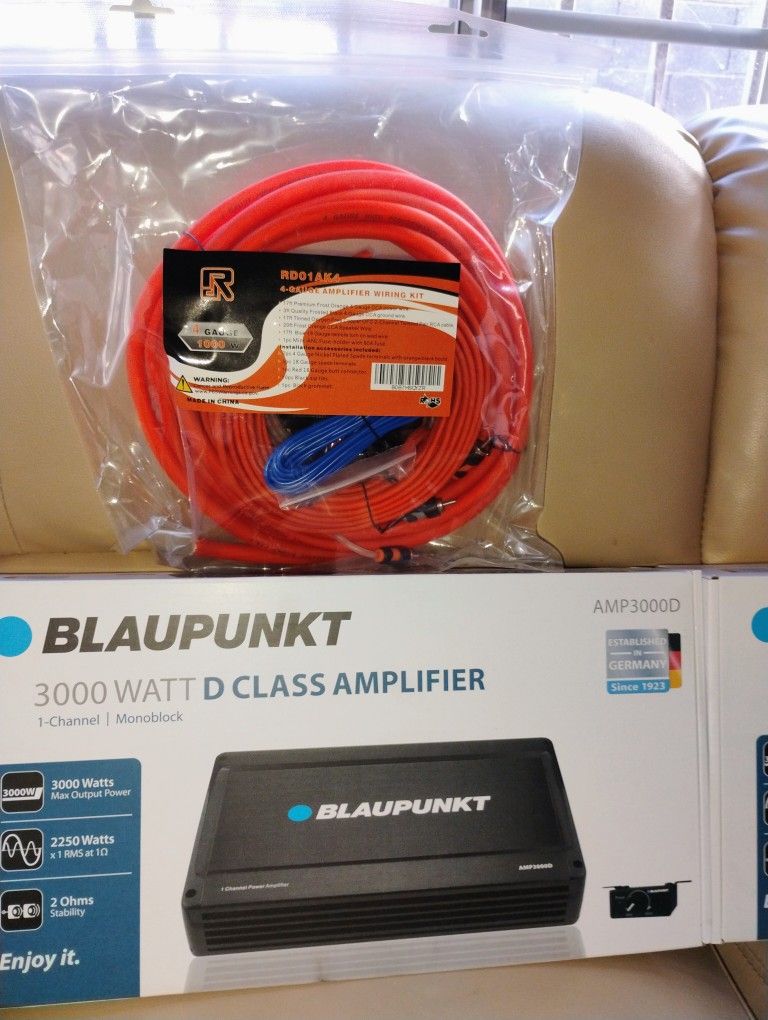 Amplifier 3000 Watts And 4 Gauge Wire Kit